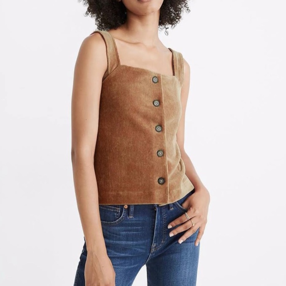 NWT Texture & Thread Madewell Corduroy Button-Front Top